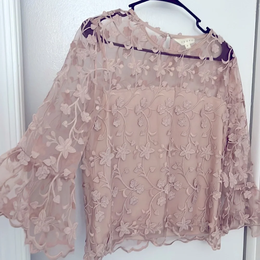 Pink Top with Bell Sleeves - Picture 2 of 2